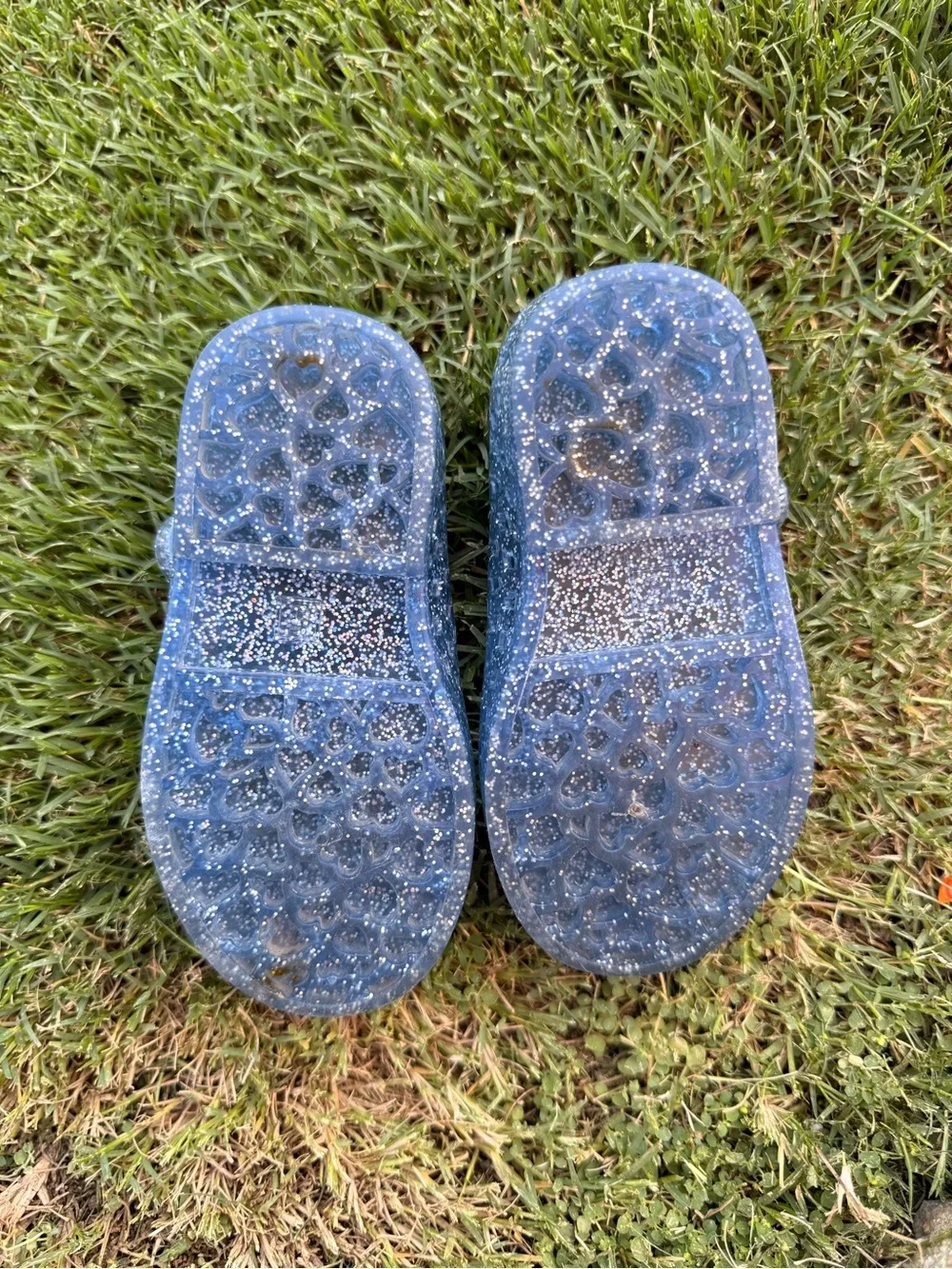 Old Navy Girls' Glitter Jelly Mary Jane Shoes - Blue Size 5
